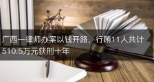 广西一律师办案以钱开路，行贿11人共计510.5万元获刑十年
