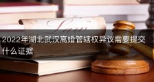 2022年湖北武汉离婚管辖权异议需要提交什么证据