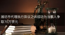 潍坊市代理执行异议之诉成功为当事人争取70万余元